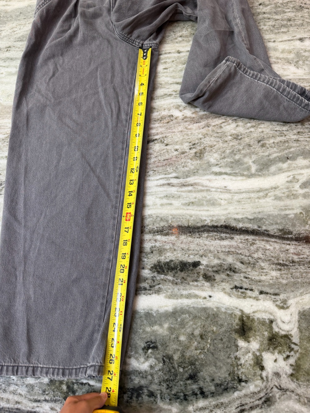 Grey High-Waisted Relaxed Grey Denim Barrel Jeans - Picture 7 of 7